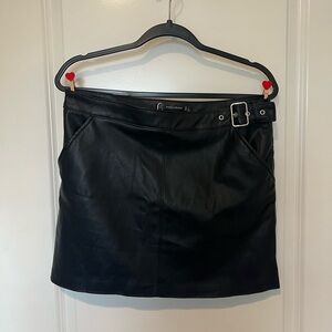Zara Faux Leather Buckle Mini Skirt